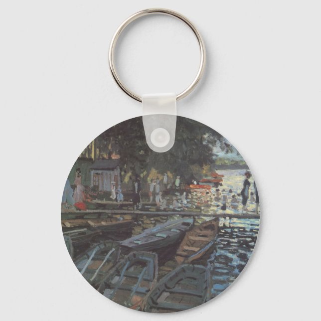 Bathers at La Grenouillère by Claude Monet Key Ring (Front)