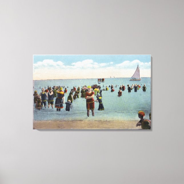 Bathers at the Beach Canvas Print (Front)