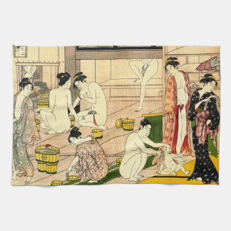 Bathhouse 1780 tea towel