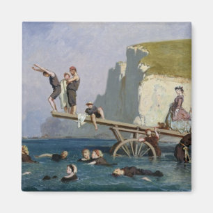 Bathing at Etretat Magnet