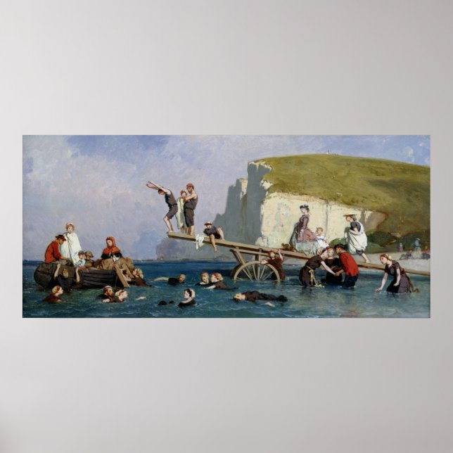 Bathing at Etretat Poster (Front)
