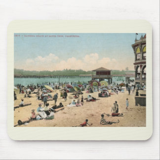 Bathing Beach, Santa Cruz CA Vintage Style  Mouse Pad