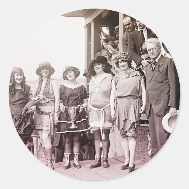 Bathing Beauties Classic Round Sticker (Front)