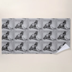Bathing Beauties - turn of the century beach dress Towel