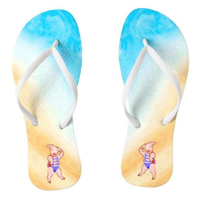 Bathing Beauty Beach Pig Jandals (Footbed)