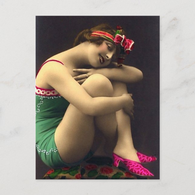 Bathing Beauty in Green Postcard (Front)