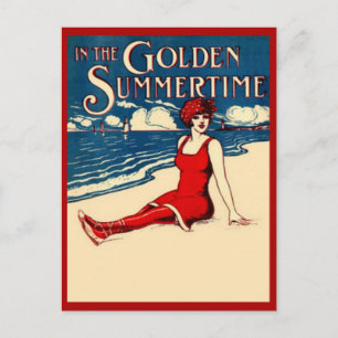 Bathing Beauty in Red Postcard