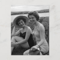 Bathing beauty's Vintage photo postcard