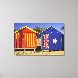 Bathing Boxes, Middle Brighton Beach, Port 2 Canvas Print