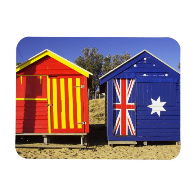 Bathing Boxes, Middle Brighton Beach, Port 2 Magnet (Horizontal)