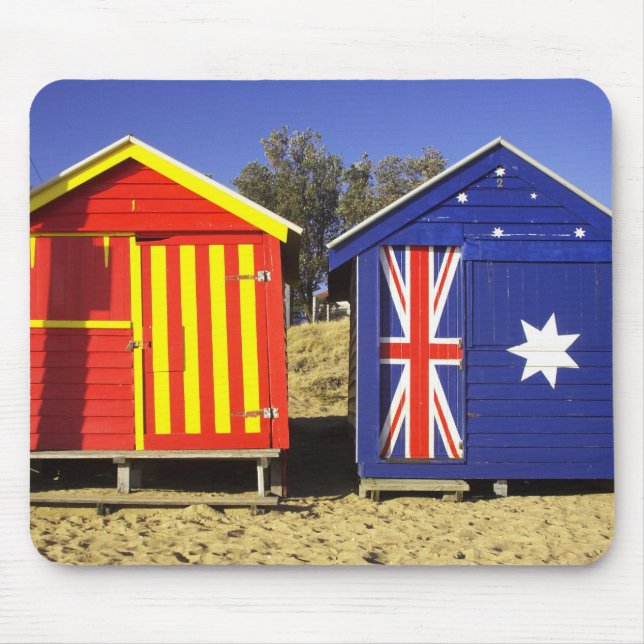 Bathing Boxes, Middle Brighton Beach, Port 2 Mouse Pad (Front)