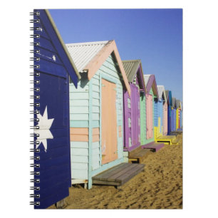 Bathing Boxes, Middle Brighton Beach, Port Spiral Notebook