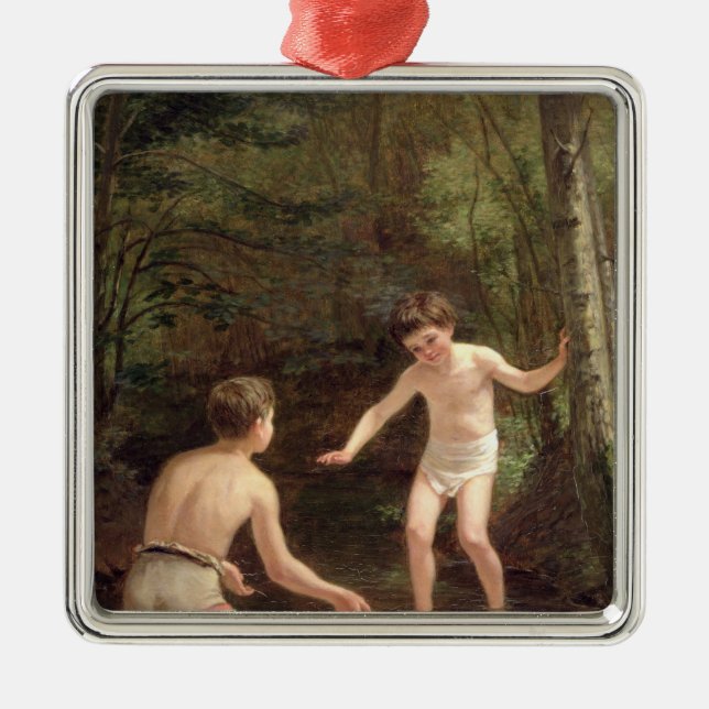 Bathing Boys, 1873 Metal Tree Decoration (Front)