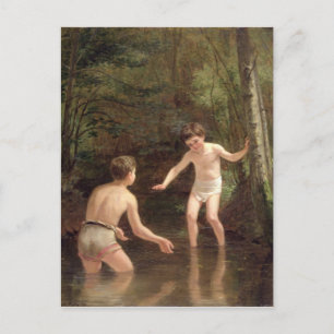 Bathing Boys, 1873 Postcard