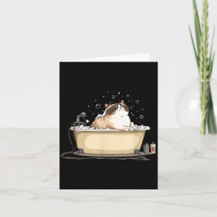 Bathing Cat Graphic Costume for Bathtube Lovers Card