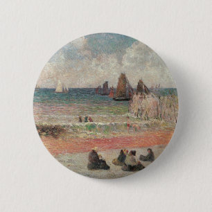 Bathing Dieppe by Paul Gauguin, Vintage Fine Art 6 Cm Round Badge