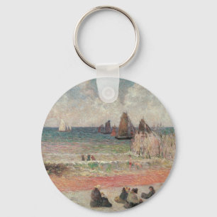 Bathing Dieppe by Paul Gauguin, Vintage Fine Art Key Ring
