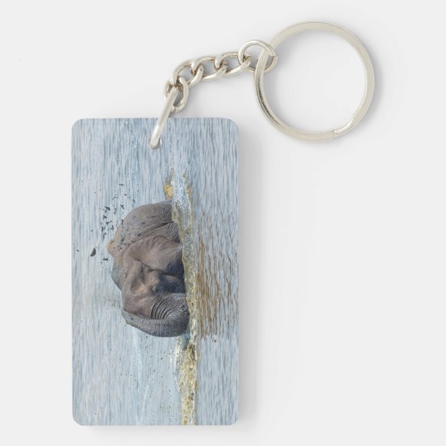 Bathing elephant key ring (Back)