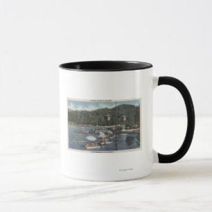 Bathing Floats, Swimmers in Cove Mug