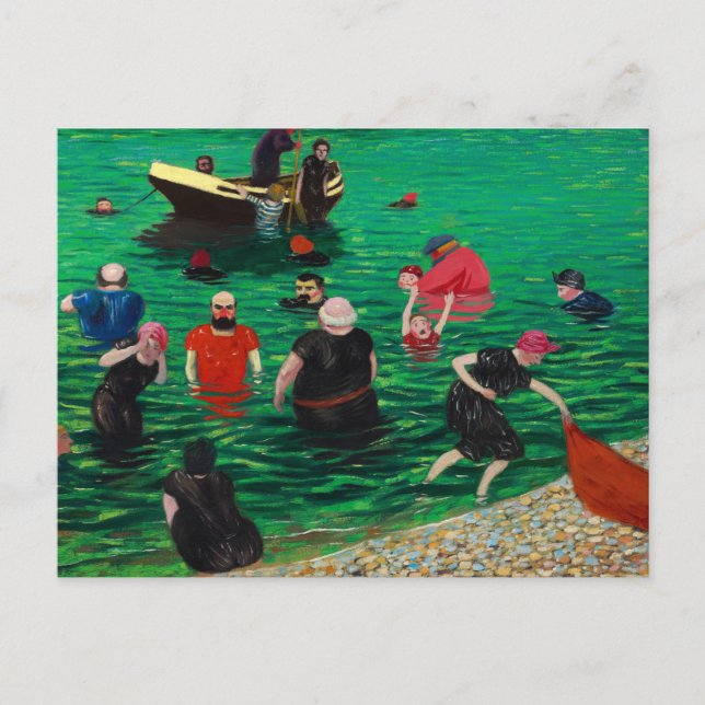 Bathing in Etretat, 1899 by Felix Vallotton Postcard (Front)