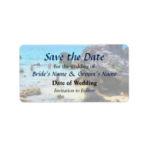Bathing in the Ocean St. George Save the Date Label