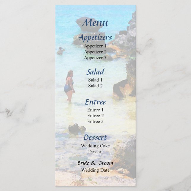 Bathing in the Ocean St. George Wedding Menu (Front)