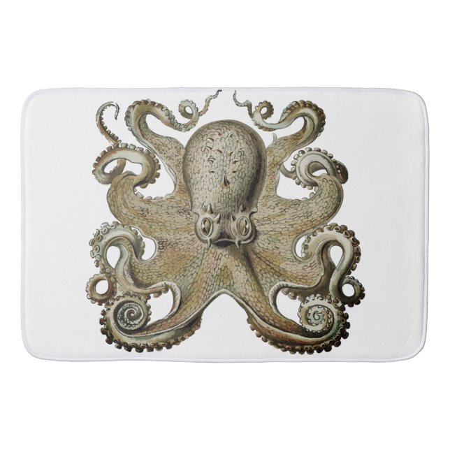 Bathmat black  silver grey  Octopus gold (Front)