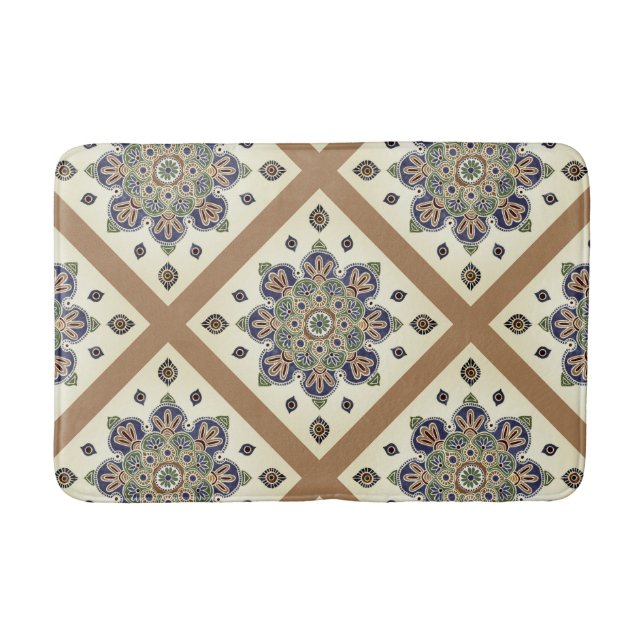 Bathmat with medallion trellis print (Front)