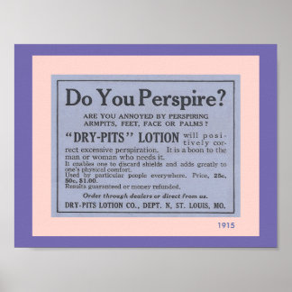 Bathroom Accessories: Fun Vintage Deodorant Ad Poster
