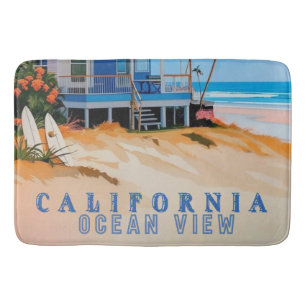 Bathroom beach theme bath mat