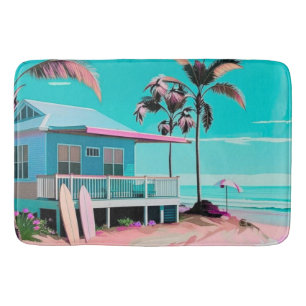 Bathroom beach theme bath mat