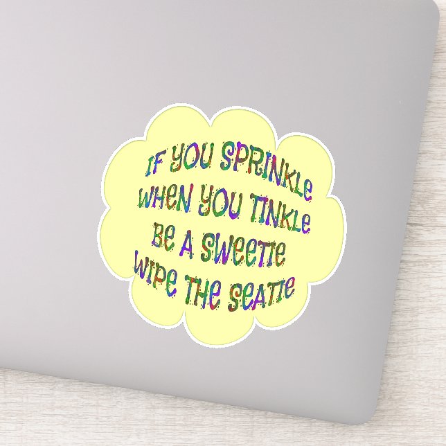 Bathroom Humour Be Sweetie Wipe Seatie Stickers (Detail)