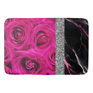 Bathroom Interior Design Home Black Glitter Marble Bath Mat