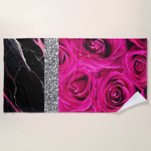 Bathroom Interior Design Home Black Glitter Marble Beach Towel