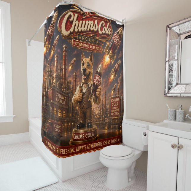 Bathroom/mr. Chums bobble head shower  Curtain (In Situ)