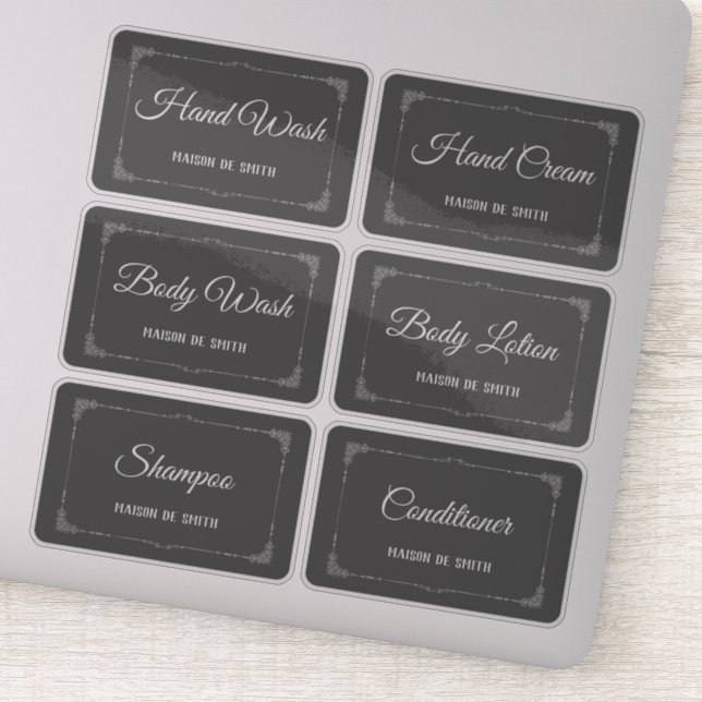 Bathroom Organization Dispenser Labels Stickers (Detail)