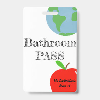 Bathroom Pass Personalised ID Badge