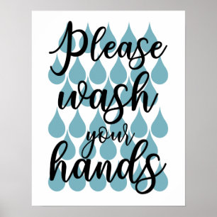 Bathroom poster, Please wash your hands Poster