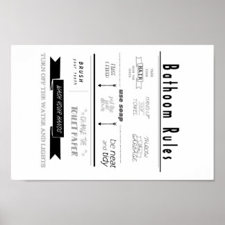 bathroom rules poster