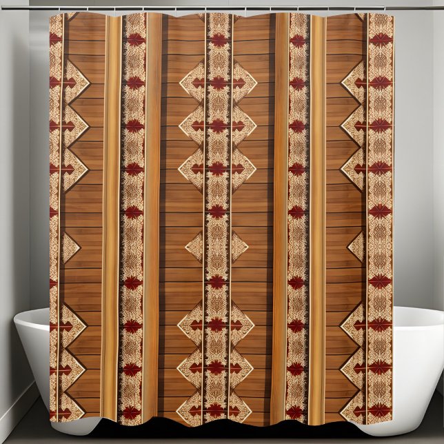 Bathroom Shower Curtain Rustic Vertical Style (Creator Uploaded)