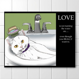 Bathroom Sink Cat Poster