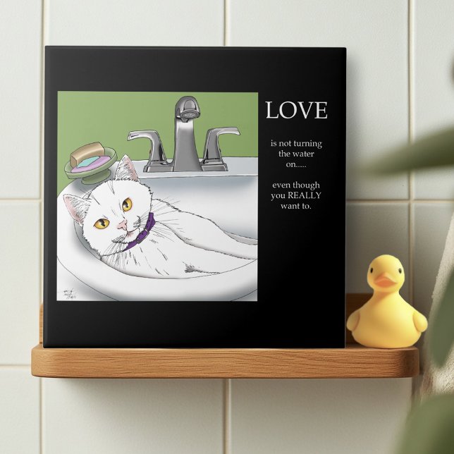 Bathroom Sink White Cat Tile (Creator Uploaded)