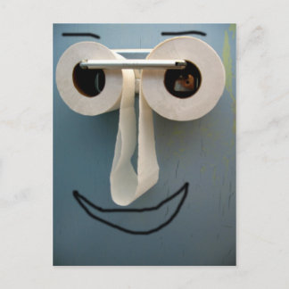 bathroom smile postcard