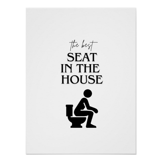 BATHROOM TOILET BLACK DIGITAL PRINT POSTER (Front)