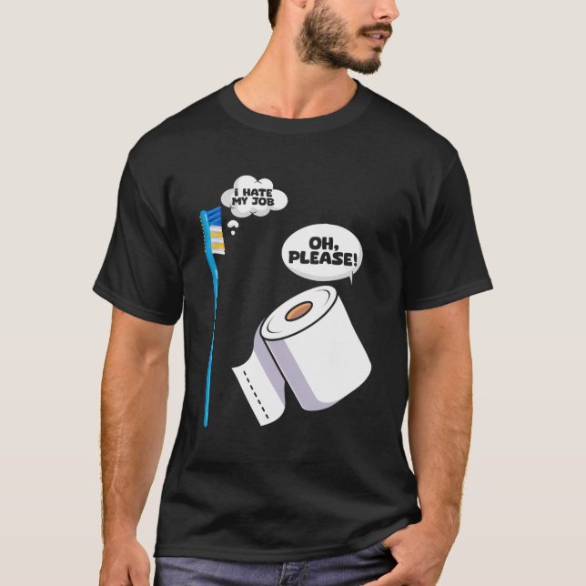 Bathroom Toilet Brush Toilet Paper Restroom Poopin T-Shirt (Front)