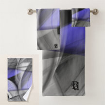 Bathroom Towel Set Abstract Home Lavender Violet