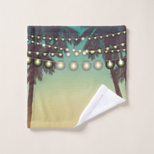 Bathroom Towel Set Beach Sunset Palm Tree String L