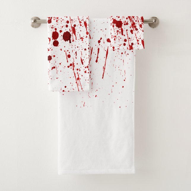 Bathroom Towel Set Blood Splatter Vampire Gothic (Insitu)