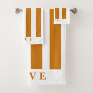 Bathroom Towel Set - Orange&White