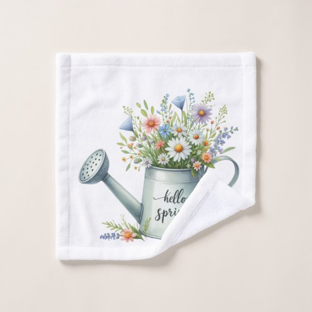 Bathroom Towel Set-Pastel Spring Bath Décor (Wash Cloth)